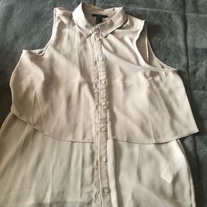 No sleeve dressy button down dressy top